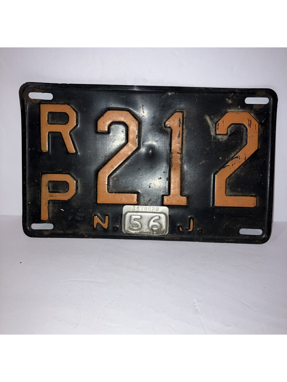 VINTAGE 1956 New Jersey License Plate RP 212 “LOOK”